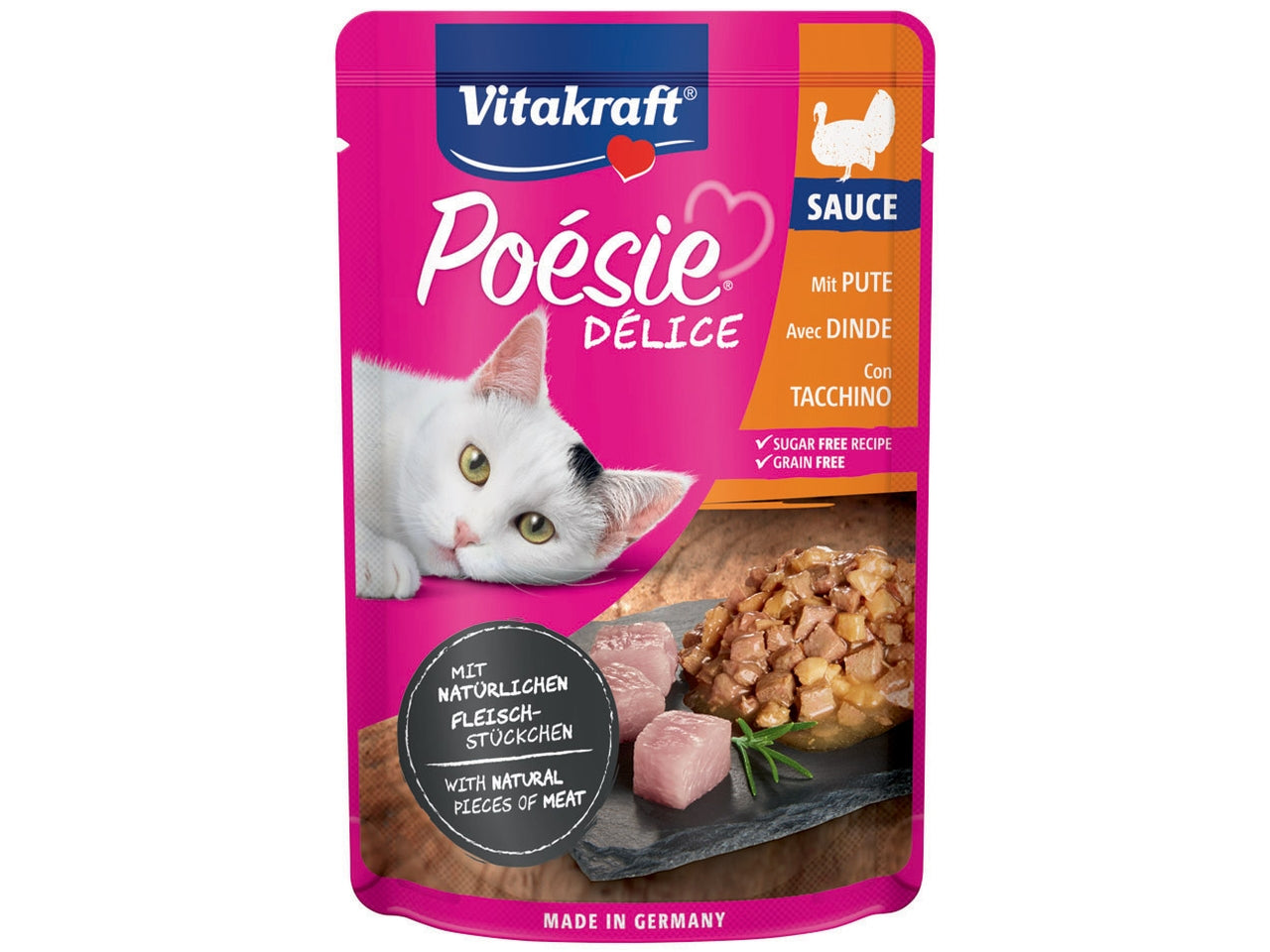 PoÃ©sie dÃ©lisauce tacchino 85gr alimento umido per gatti