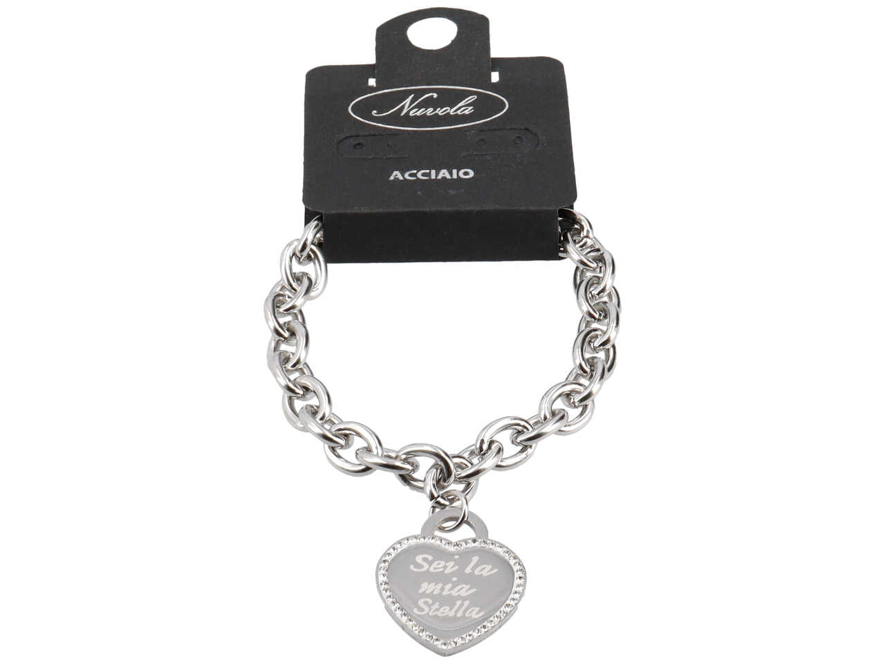 Bracciale catena cuore sei la mia stell
