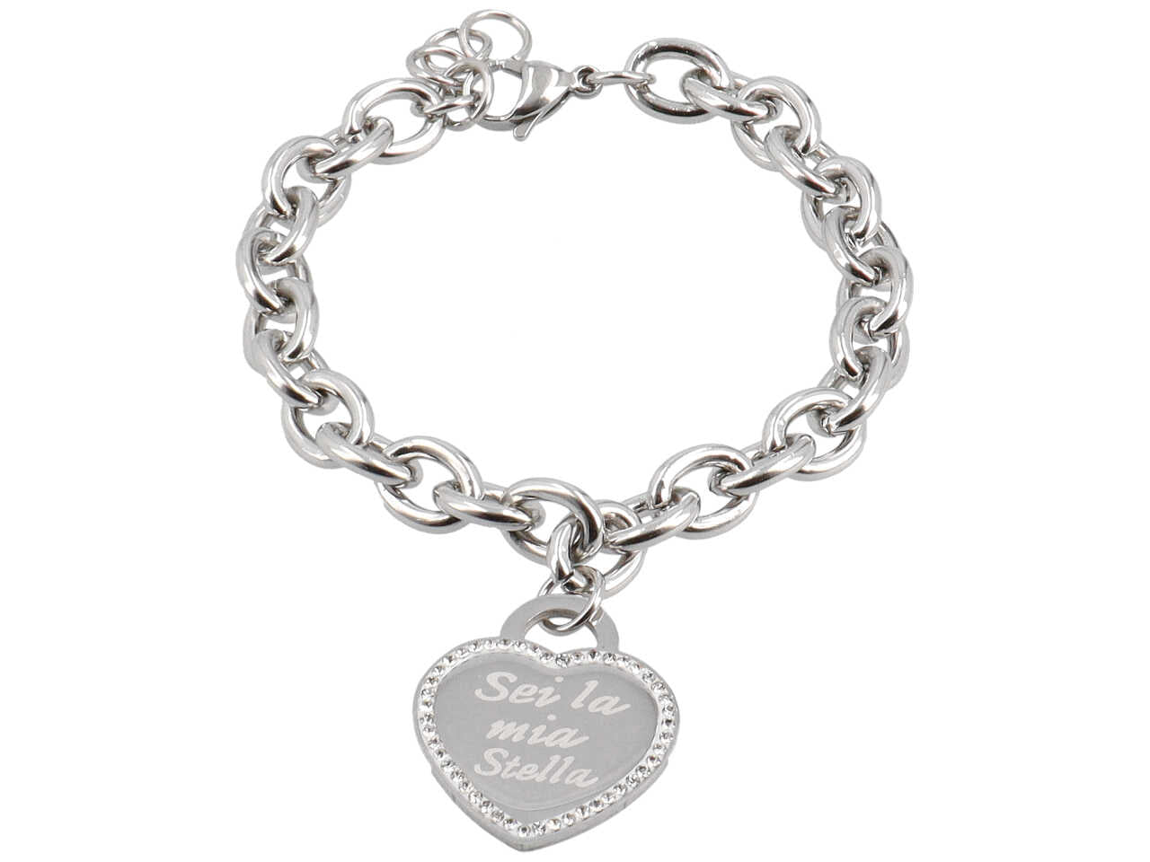 Bracciale catena cuore sei la mia stell