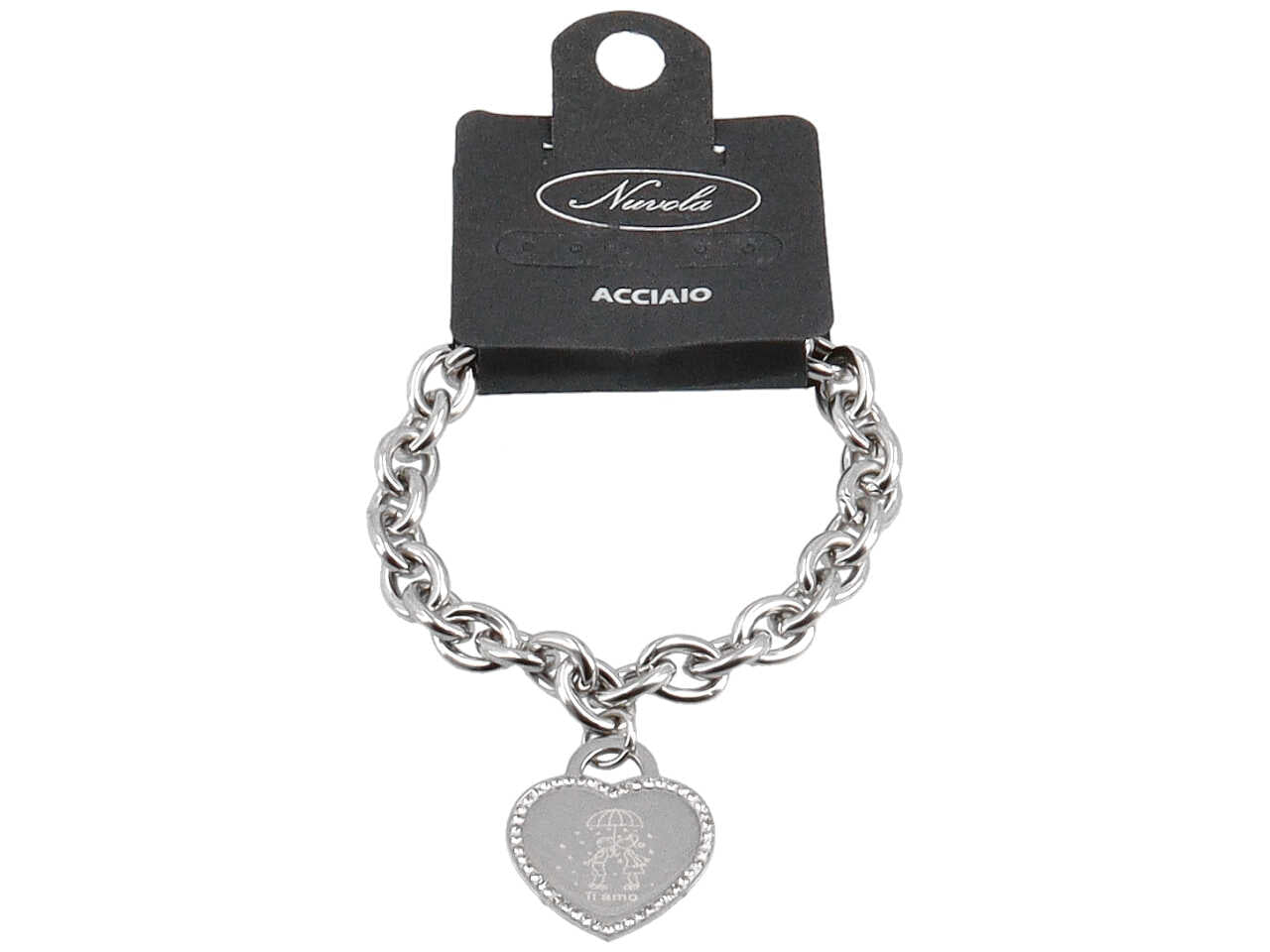 Bracciale catena cuore ombrello ti amo