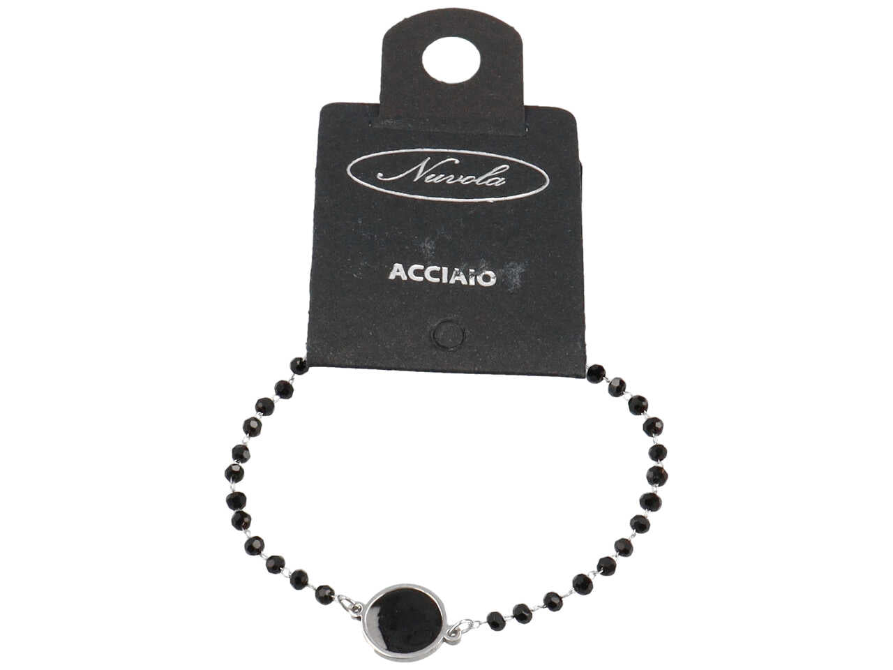 Bracciale cristalli neri nero acc.