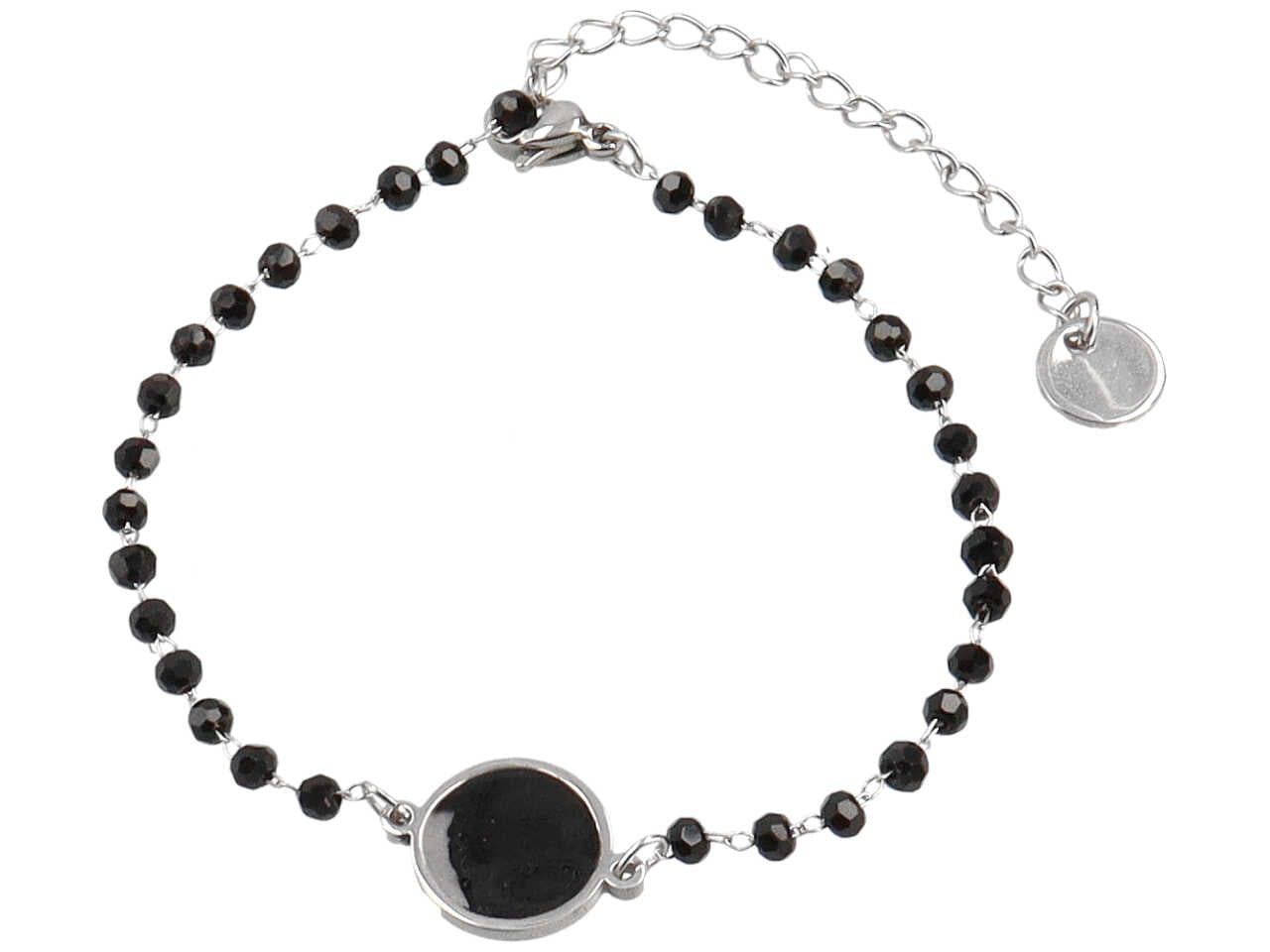 Bracciale cristalli neri nero acc.