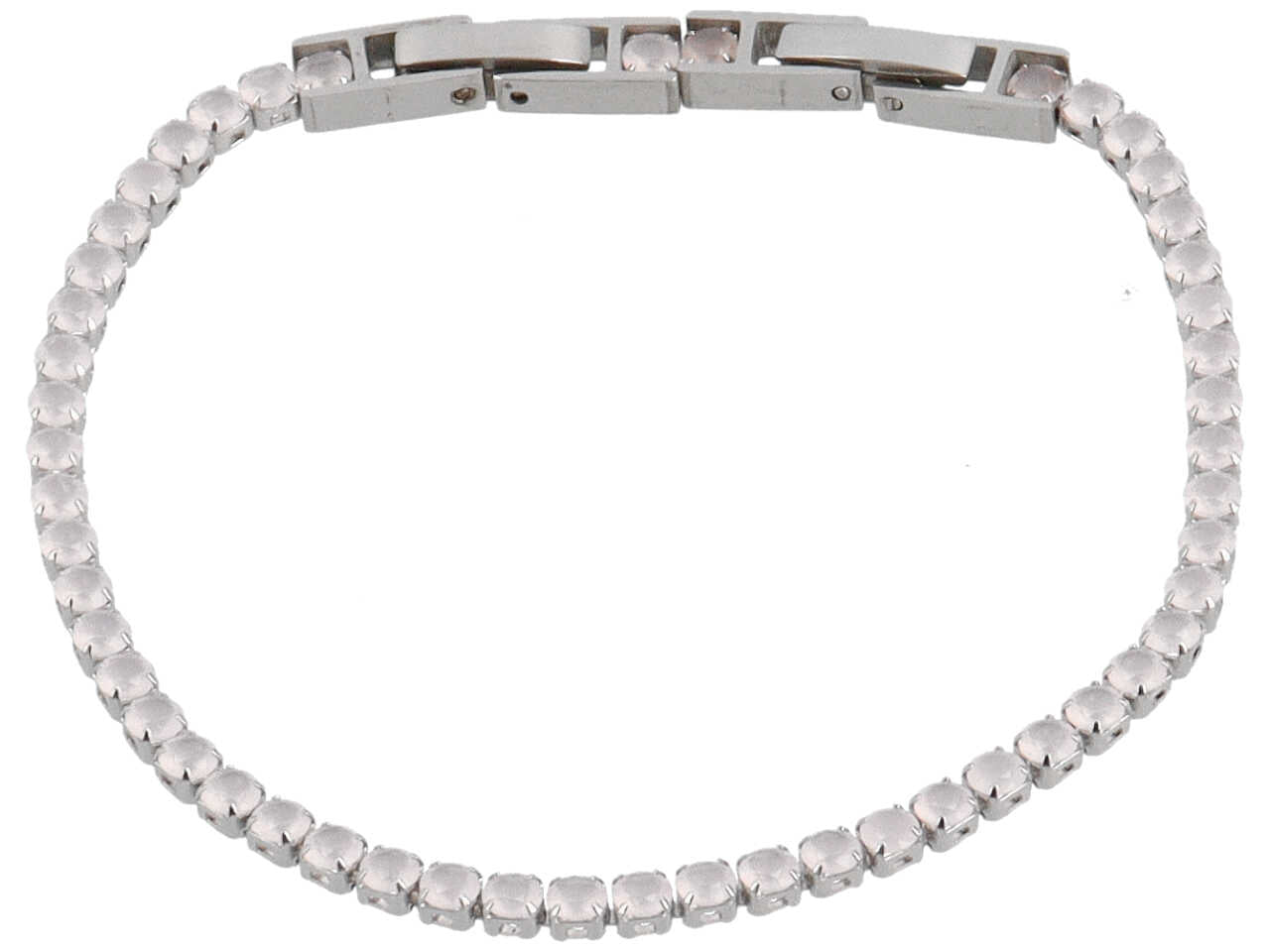 Bracciale tennis doppia chiusura rosa