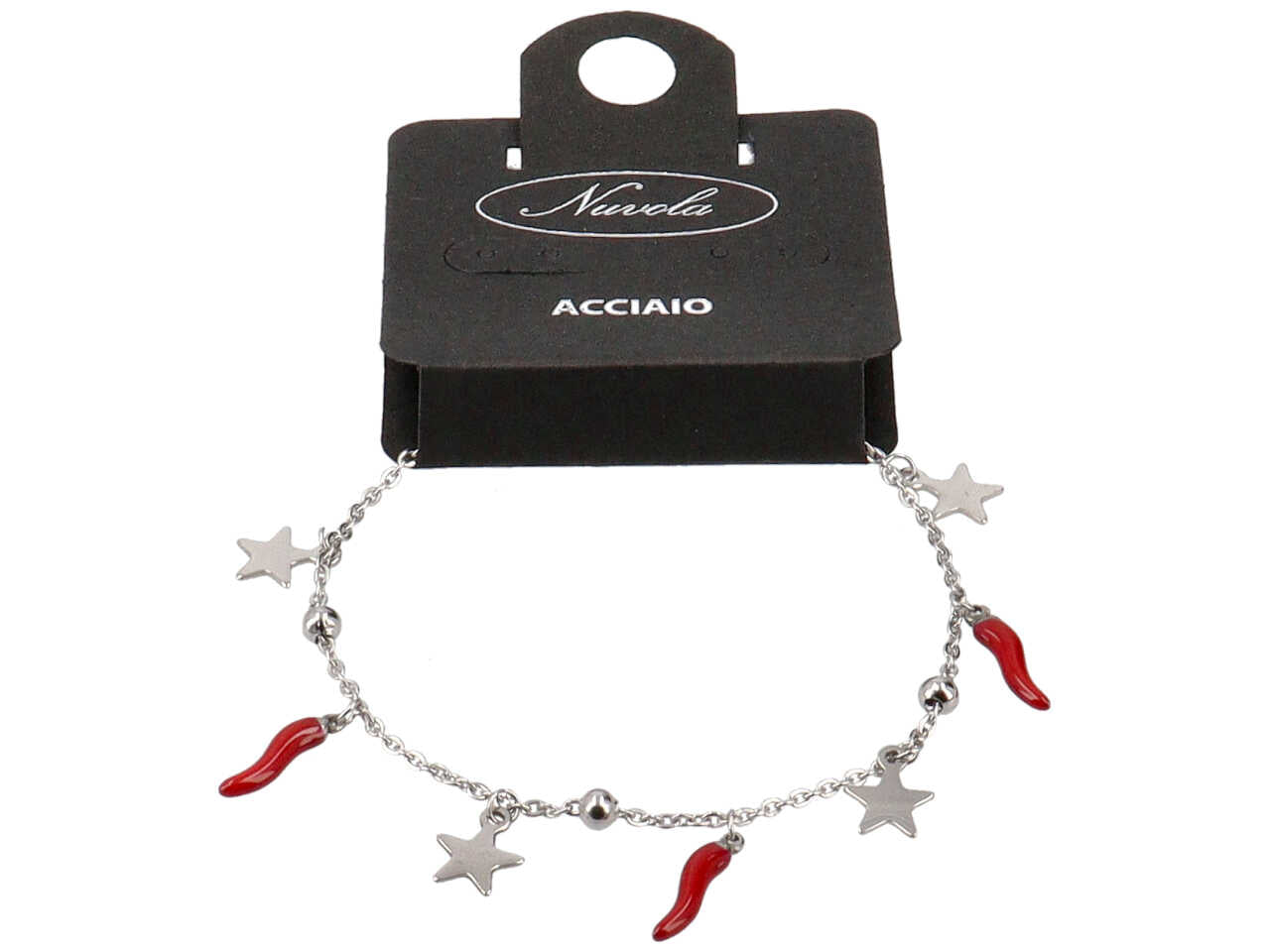 Bracciale charme con corno e stelle
