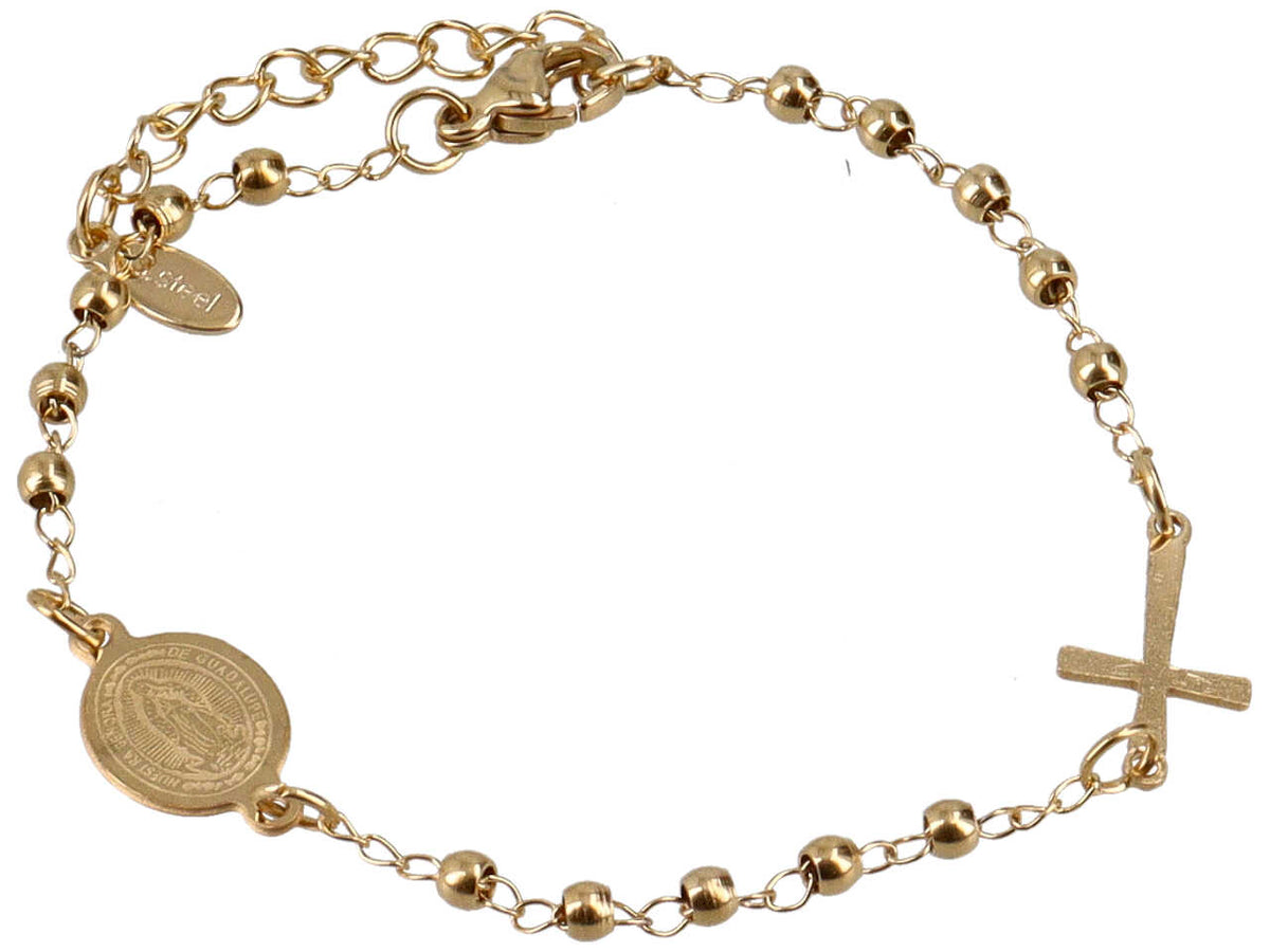 Bracciale oro rosario con sfere oro