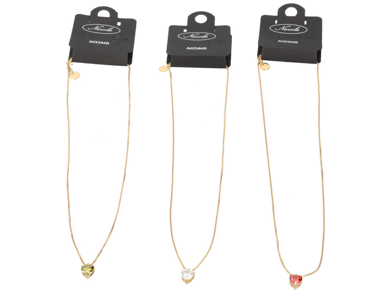 Collana oro con punto luce a forma di cuore