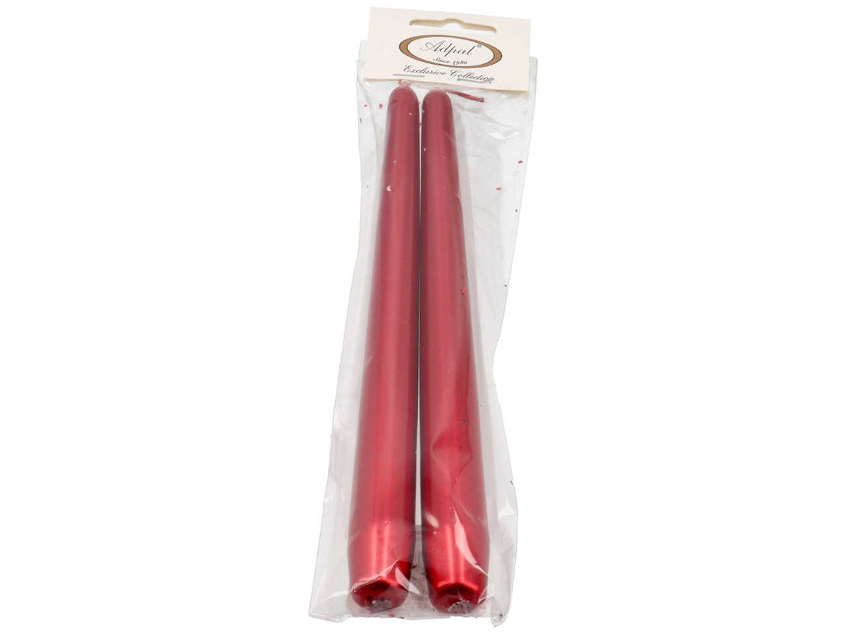 Candela conica 240/22 2pz metallica rossa