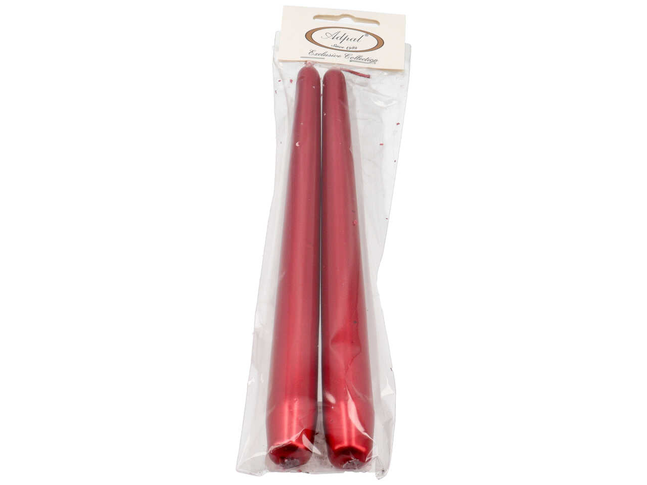 Candela conica 240/22 2pz metallica rossa