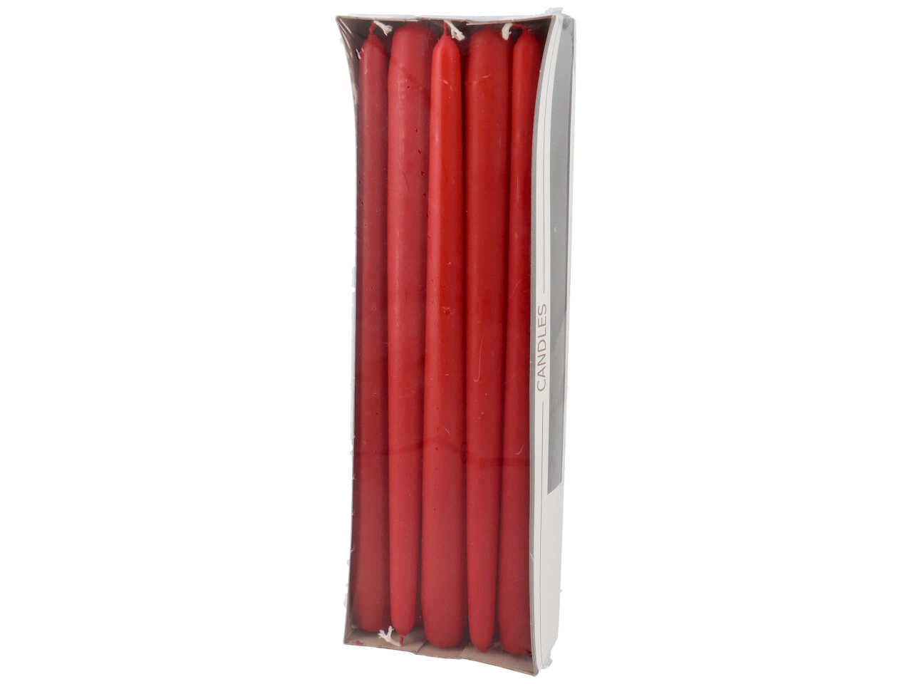 Candela conica 290/22 10pz opaca rossa