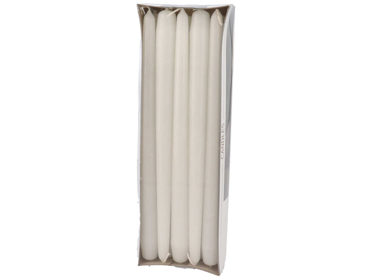 Candela conica 290/22 10pz opaca bianca