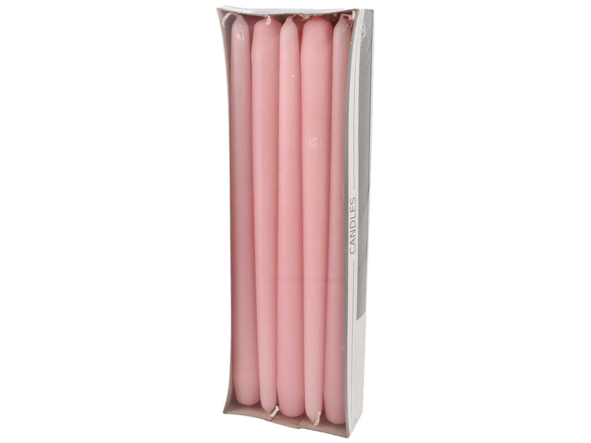 Candela conica 290/22 10pz opaca rosa