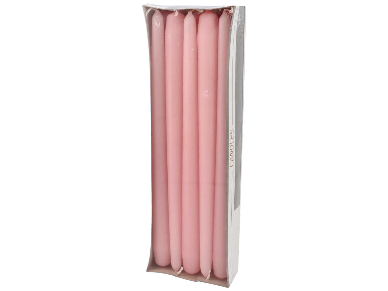 Candela conica 290/22 10pz opaca rosa