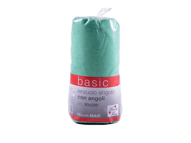 Lenzuola con angolinea 1p basic verde 05100704