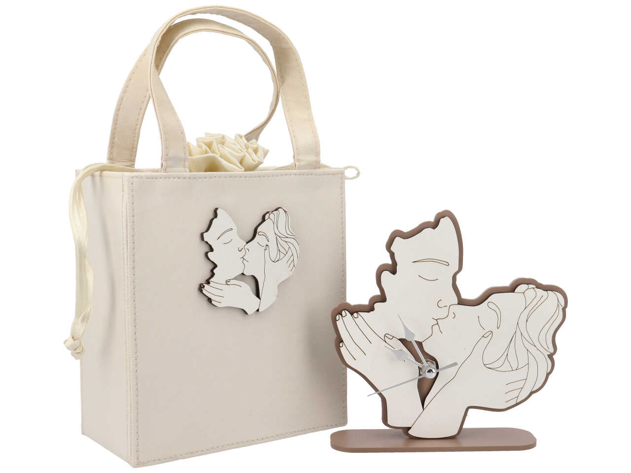 Orologio bacio grande con borsa pelle fango