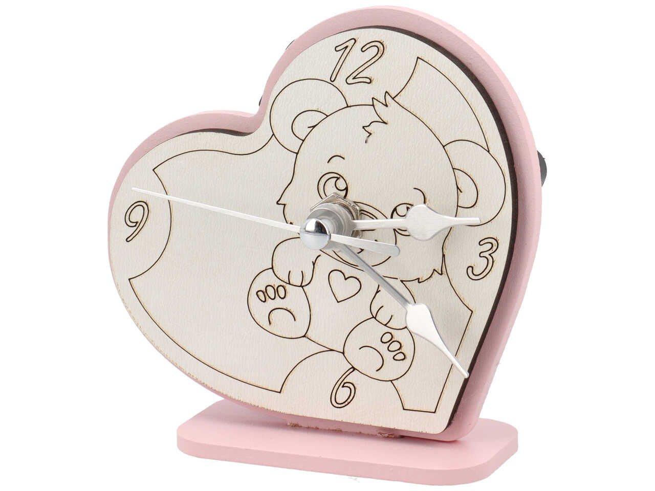 Orologio cuore orsetto rosa