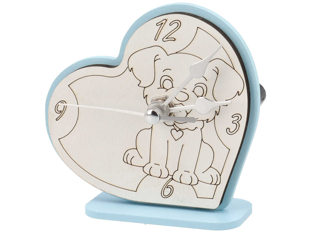Orologio cuore cane azzurro
