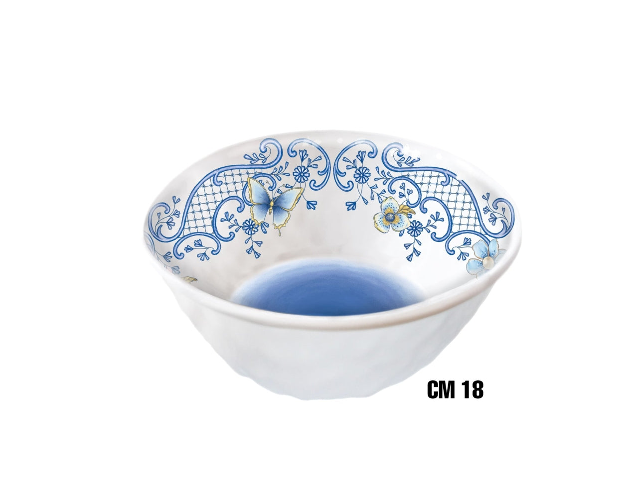 Insalatiera fonda 18 h 7,5 in melanina decoro blu