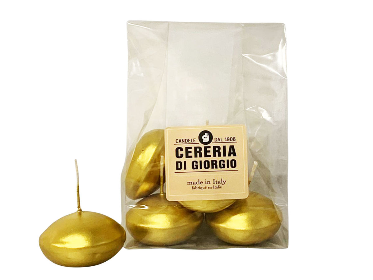 Candela galleggiante 6pz di colore oro