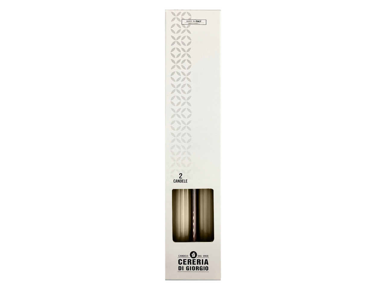 Candela dorica 25cm 2pz di colore panna