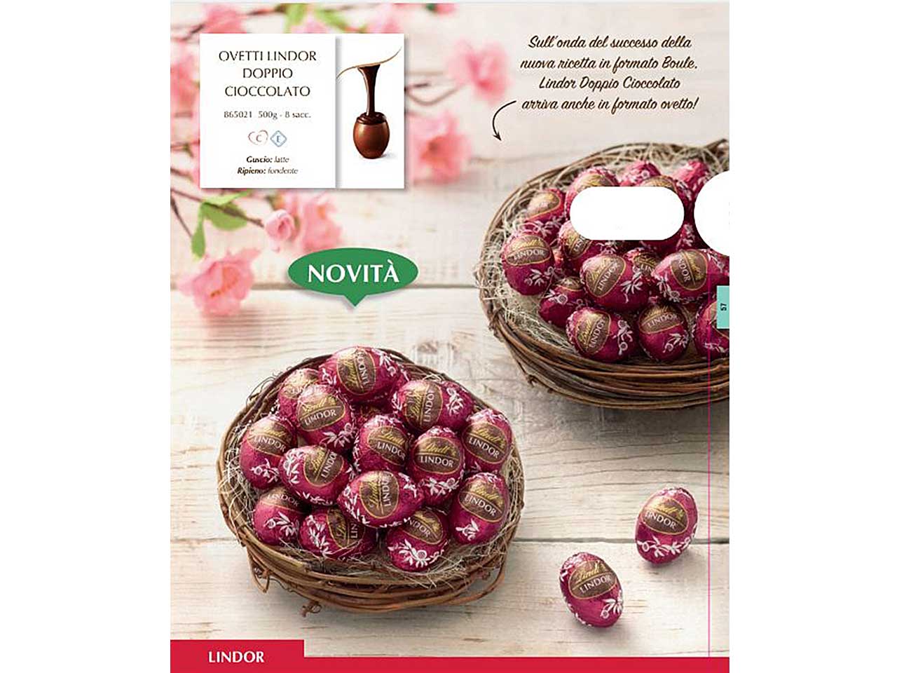 Ovetti lindor doppio cioccolato 500gr