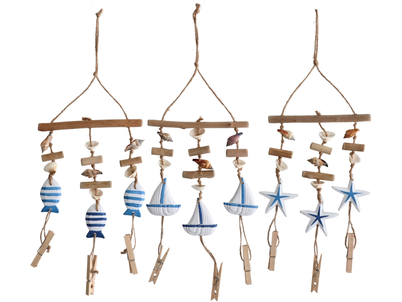 Decorazione marina da appendere in mdf 20x56 cm in 3 assortimenti