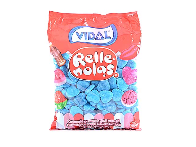 Gommose cuori azzurri ripieni, busta da 1kg