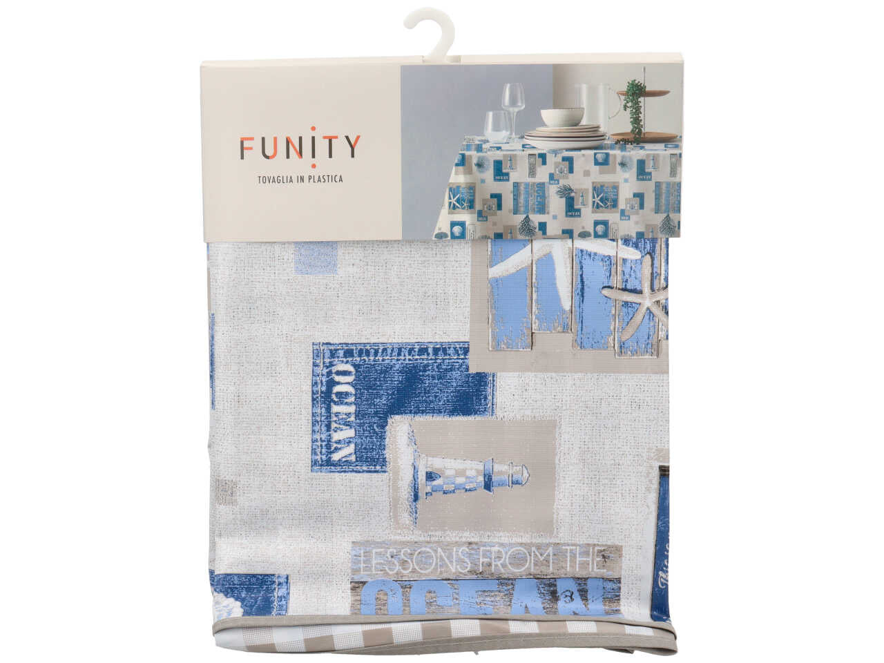 Funity tovaglia in plastica stampata reversibile cm 140*180 6p unica