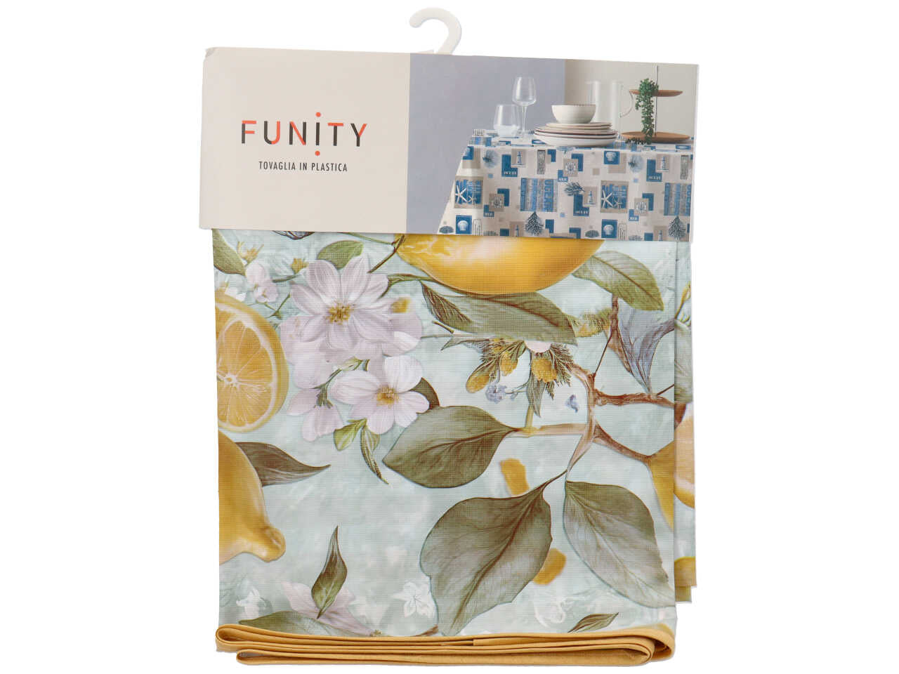Funity tovaglia in plastica stampata reversibile cm 140*180 6p unica