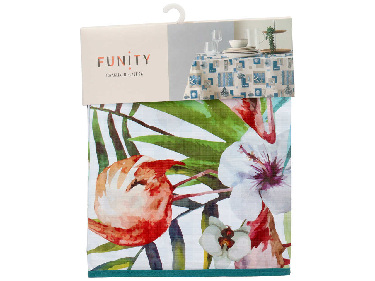 Funity tovaglia in plastica stampata reversibile cm 140*180 6p unica