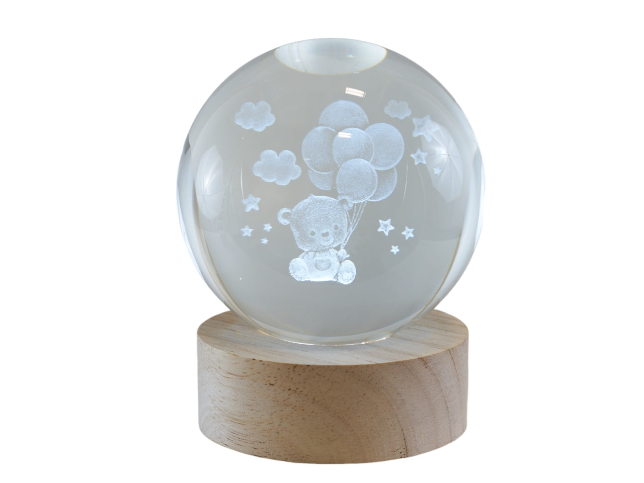 Lampada globo orsetto con base 8x8x10 cm