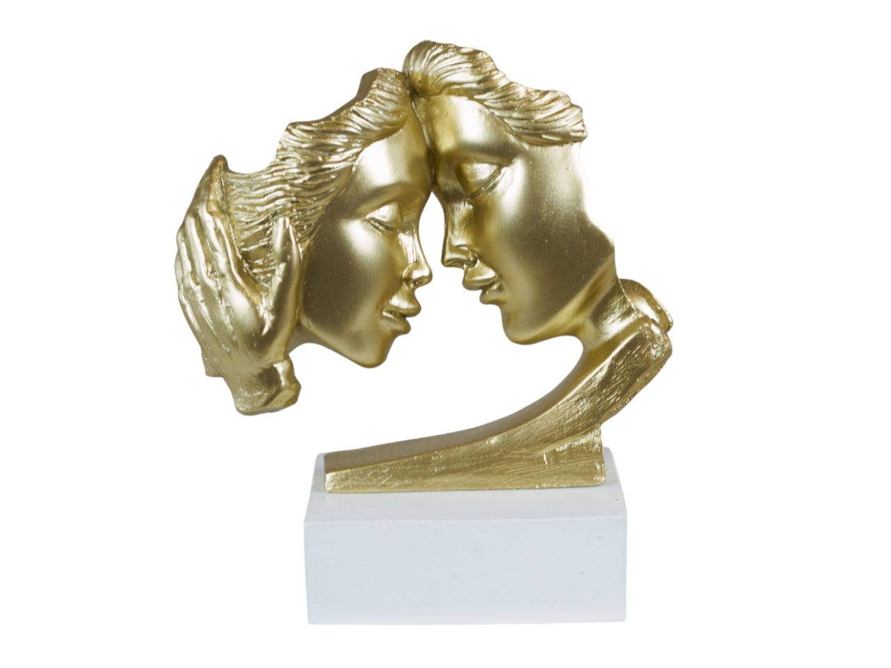 Busto coppia sguardi medio gold 11x6,7x12,4 cm