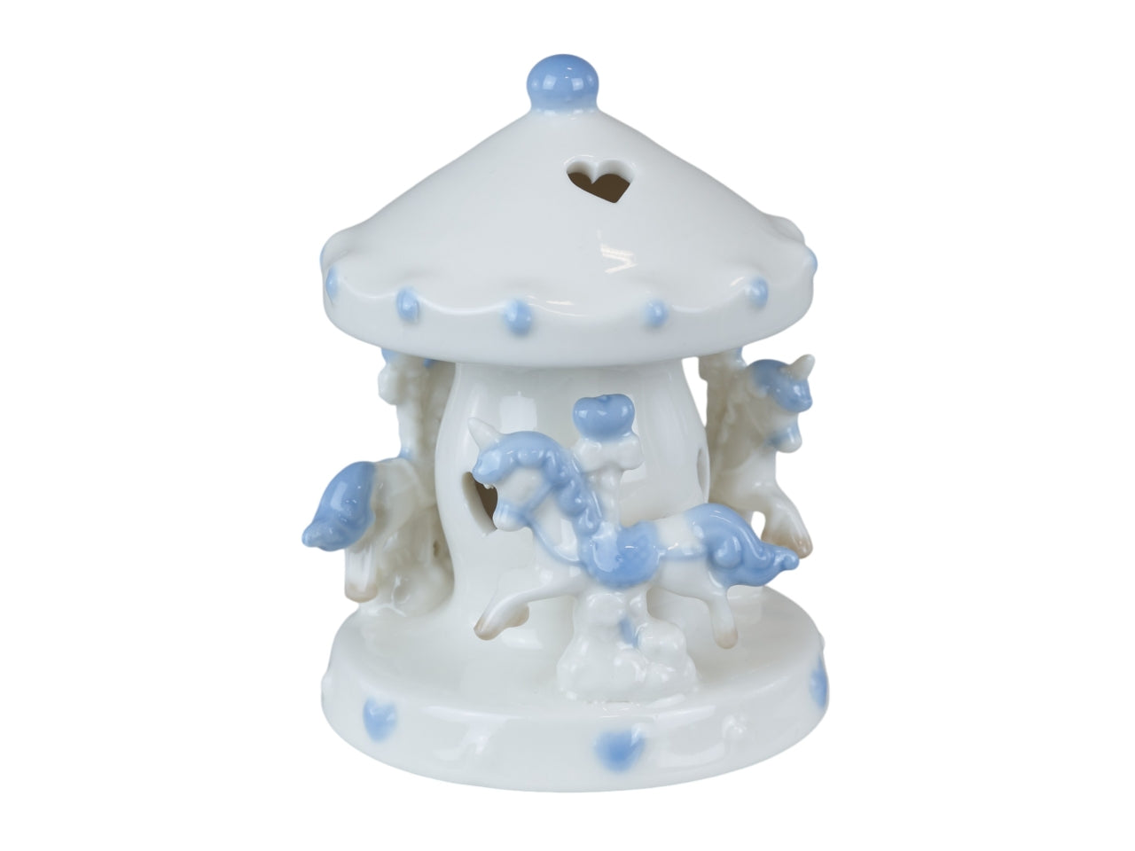 Giostrina led cavallini celesti piccola 7,5x7,5x9,8 cm