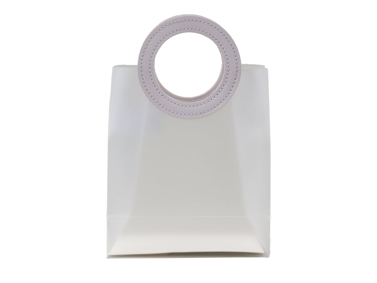 Borsetta piccola con manico tondo bianco 16x8x18,5 cm