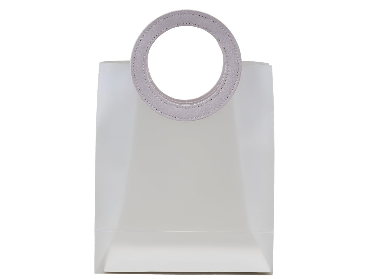 Borsetta grande con manico tondo bianco 23x11x27 cm
