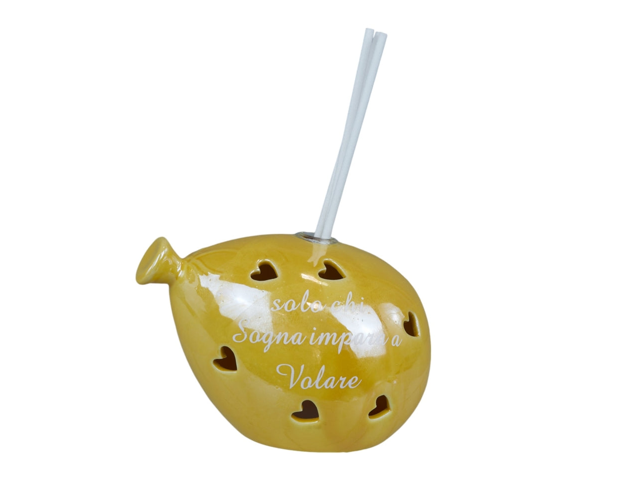 Profumatore palloncino piccolo led giallo perlato con frase