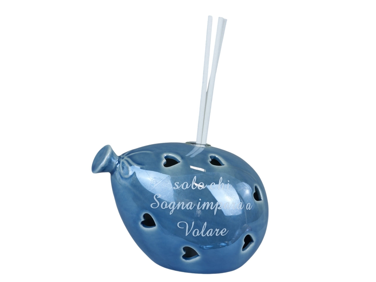 Profumatore palloncino piccolo led blu perlato con frase