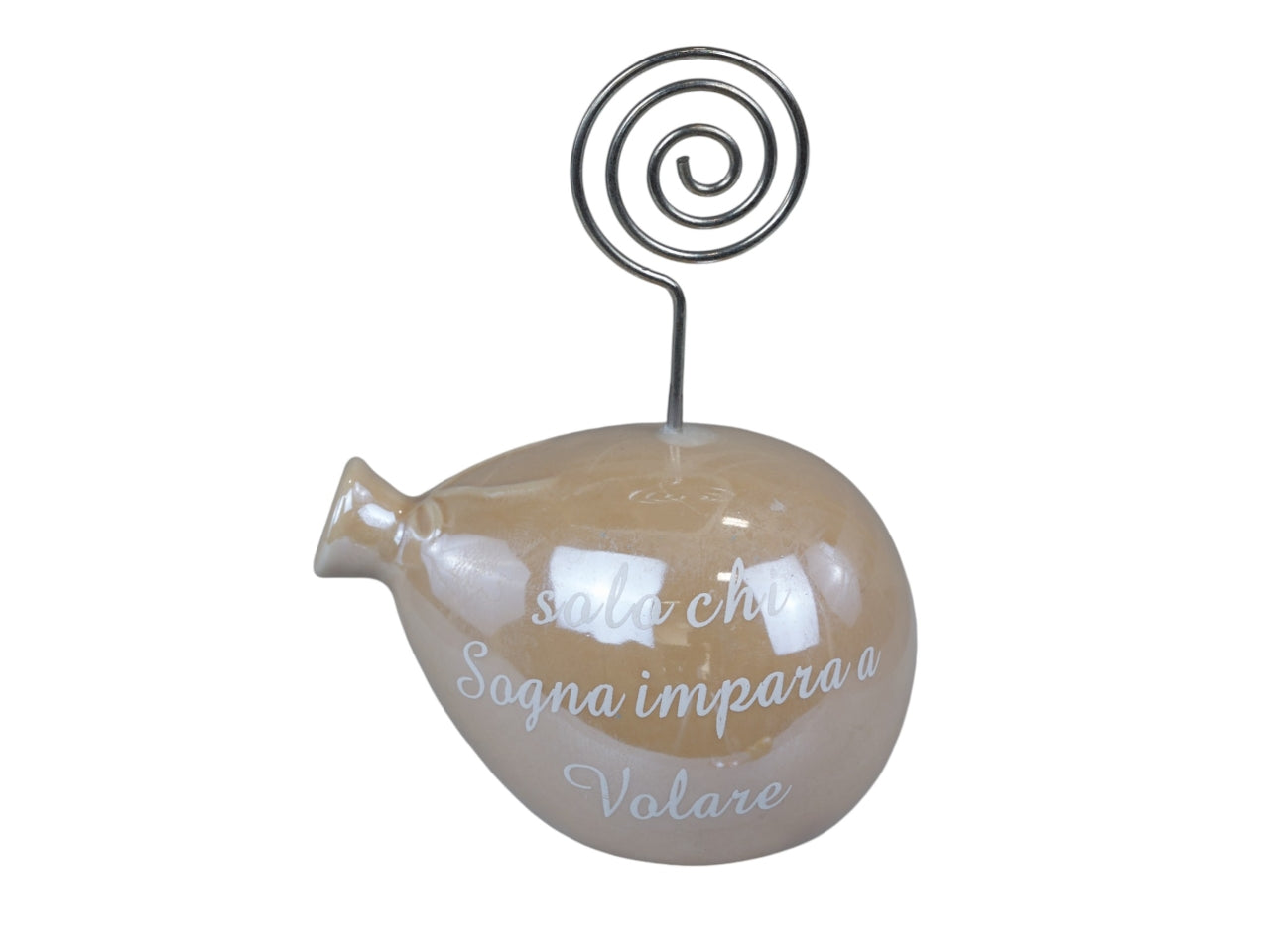 Palloncino con clip tortora perlato con frase