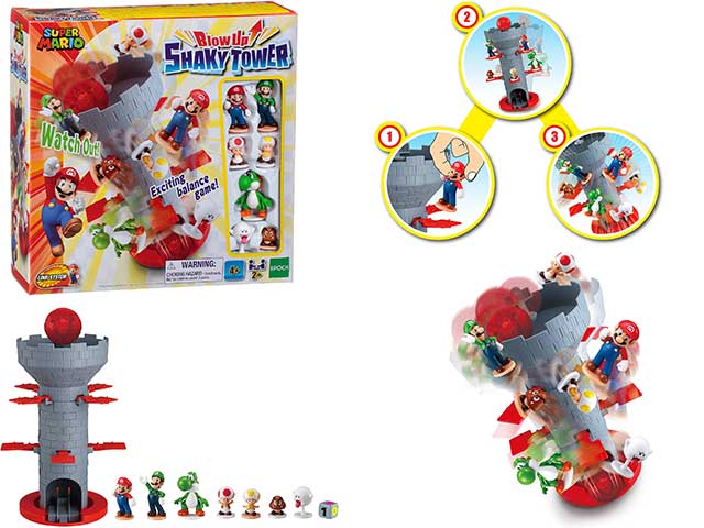 Super Mario blow up shaky tower
