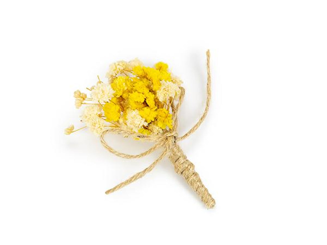 Mazzetto secco nebbiolina h8cm di colore giallo 12 pezzi