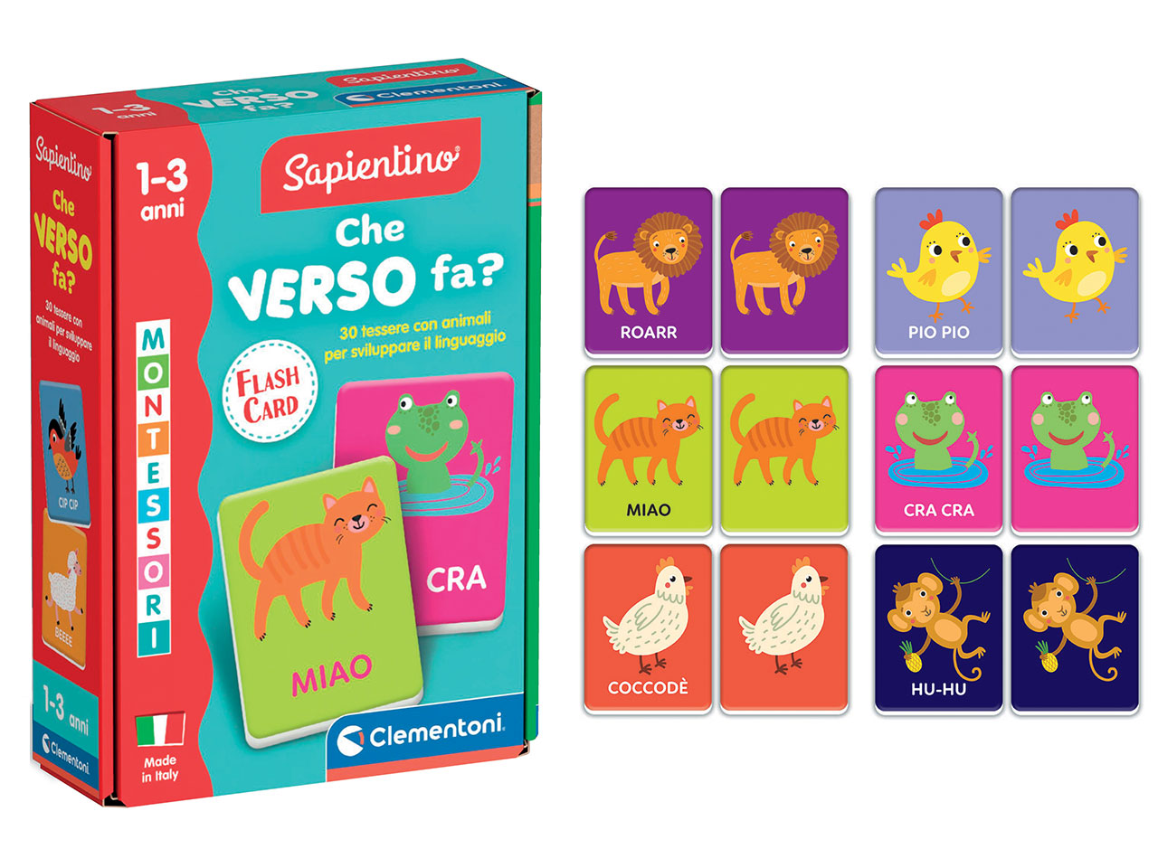 Montessori flashcards baby che verso fa?