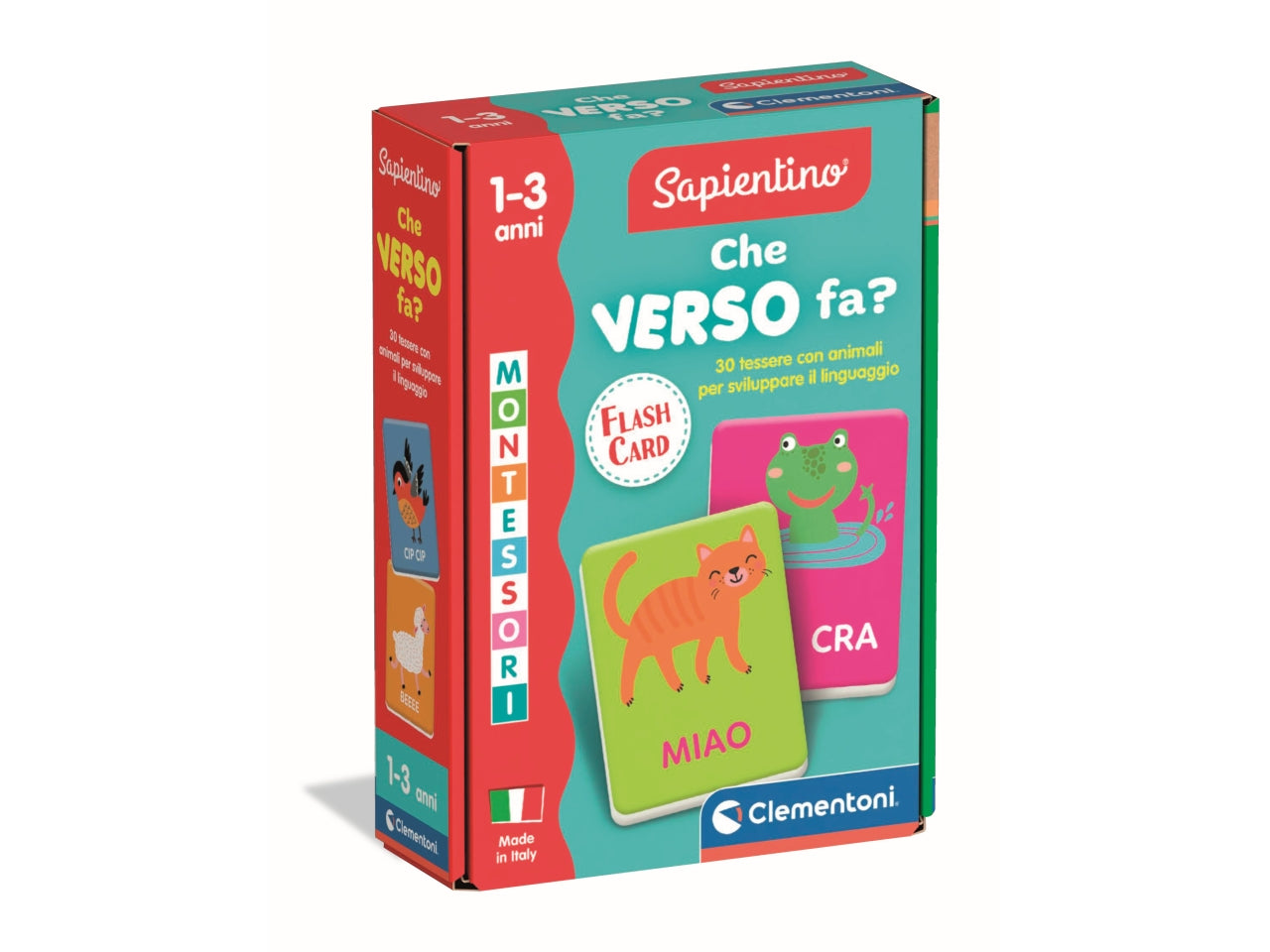 Montessori flashcards baby che verso fa?