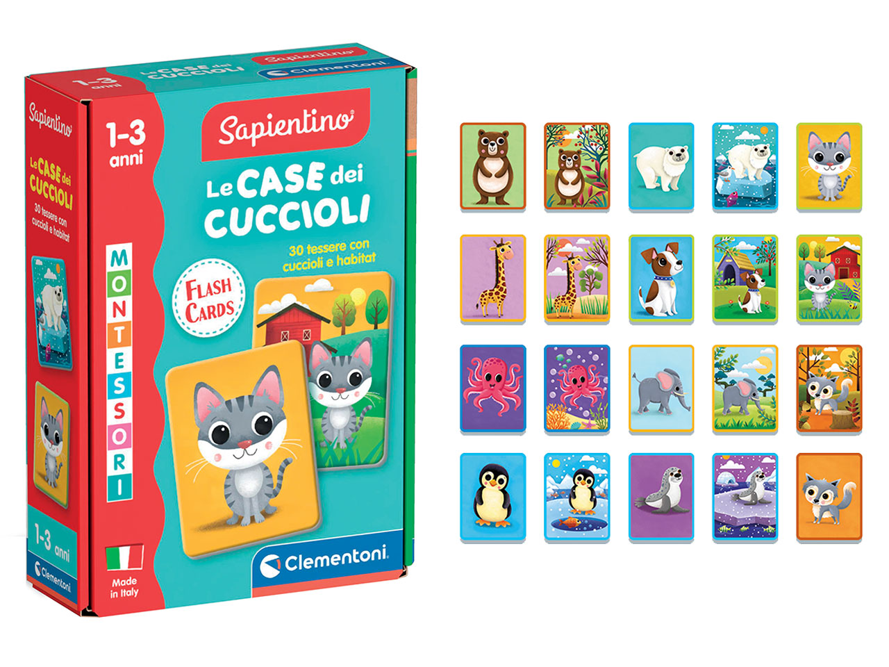 Montessori flashcards baby le case dei cuccioli