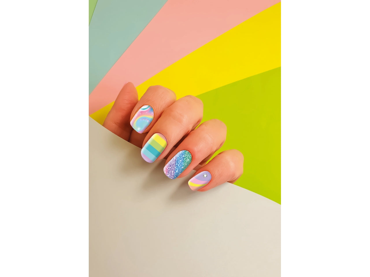 Unghie adesive - arcobaleno