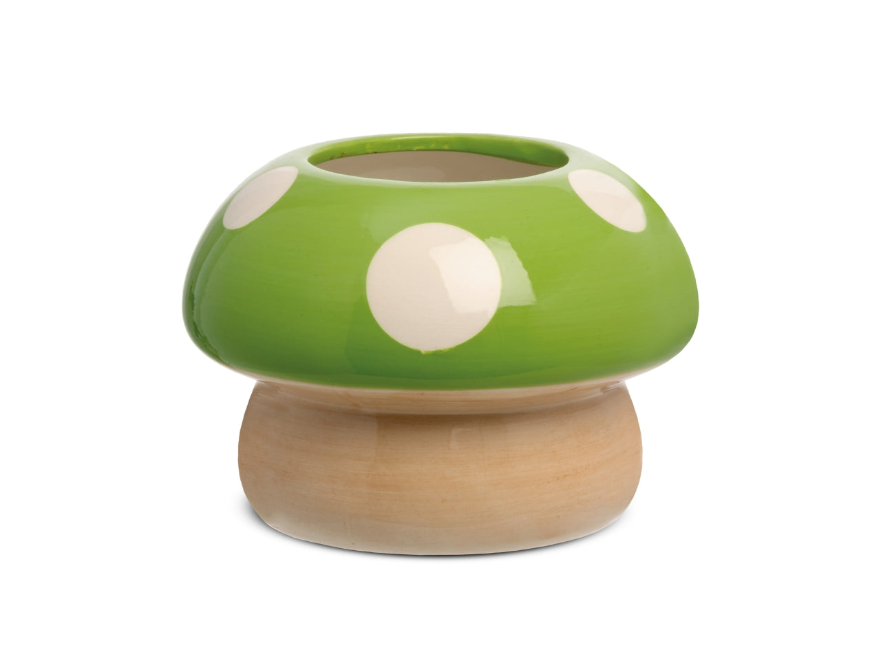 Vaso funghetto h.10xd.14 cm di colore verde