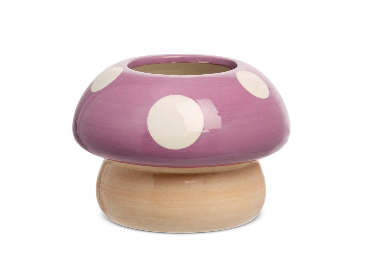 Vaso funghetto h.10xd.14 cm di colore viola