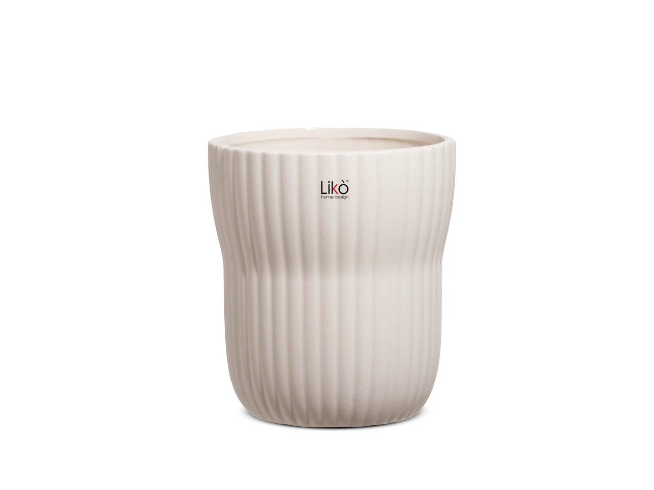 Vaso cache pot keira d.13xh 14,5 cm di colore creta
