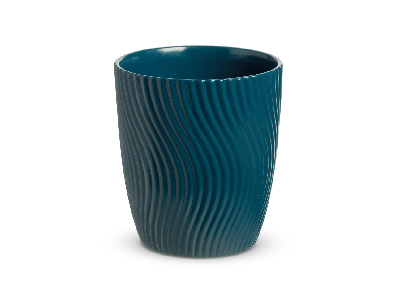Vaso cache pot glamour d.12,5xh 14cm di colore verde altea lucido