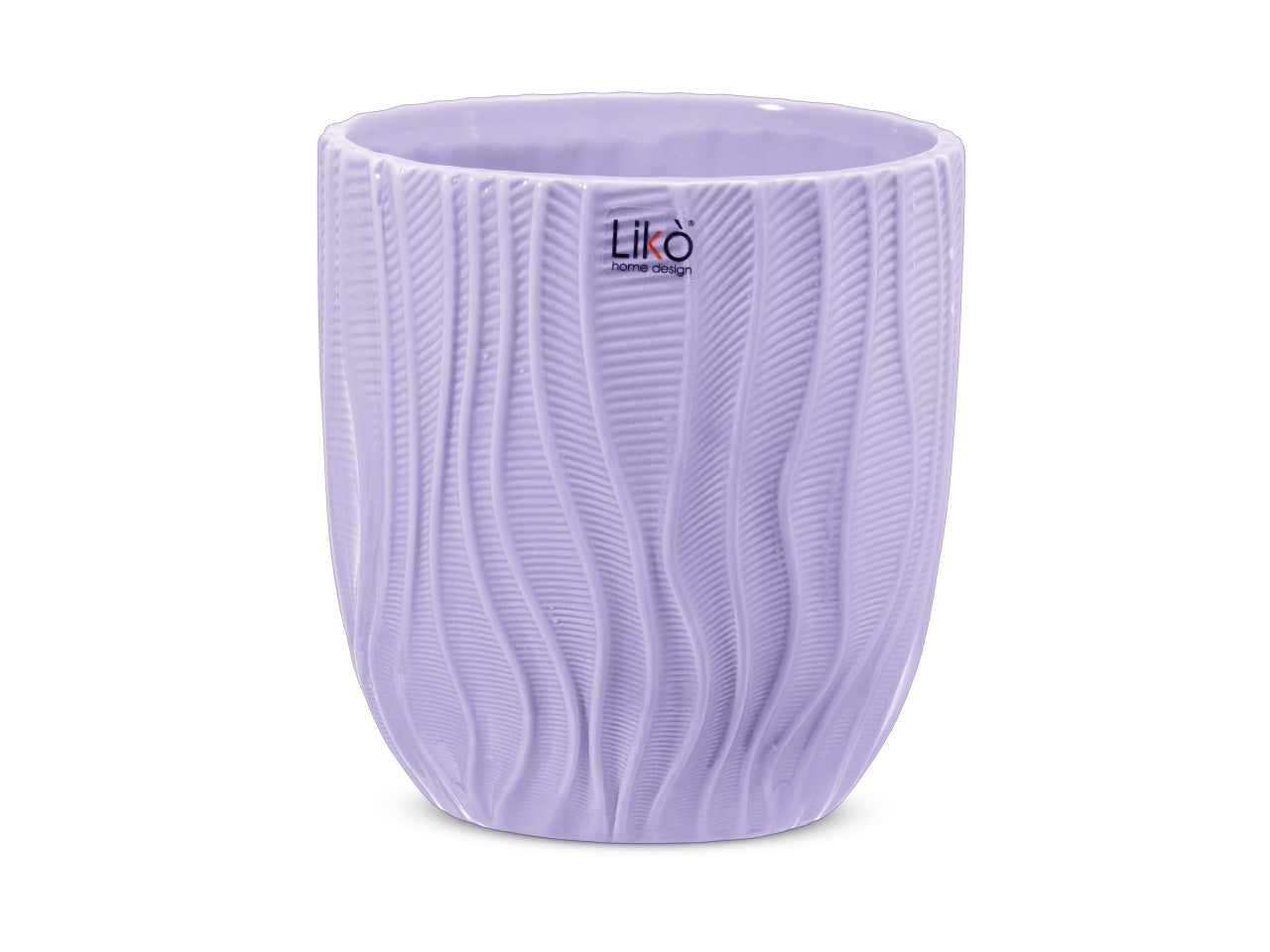 Vaso cachepot antigua d.13xh 14cm di colore lilla lucido