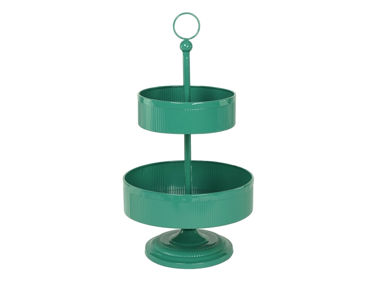 Alzata metallo 2 piani d.32x54cm di colore verde
