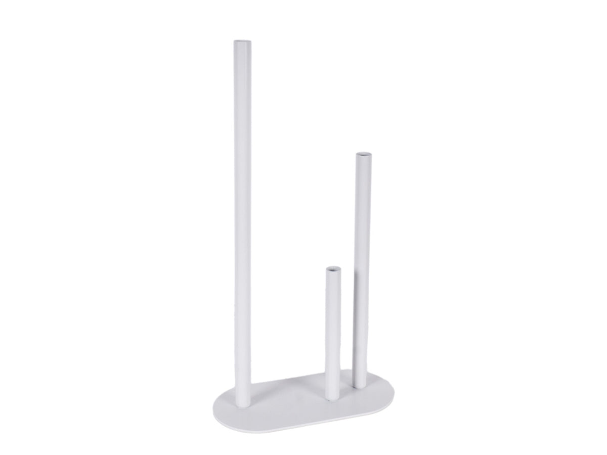 Portafiore 3 posti in metallo 20x9x40cm di colore di colore bianco